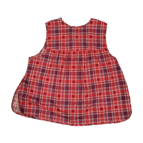 Only Necessities Smock Red Heart Women's Tunic Tank Button Front 2X - Picture 4 of 5